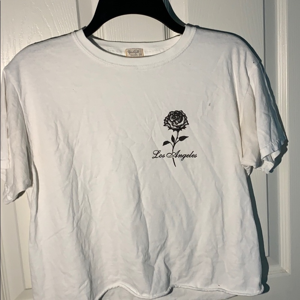 white cropped la shirt